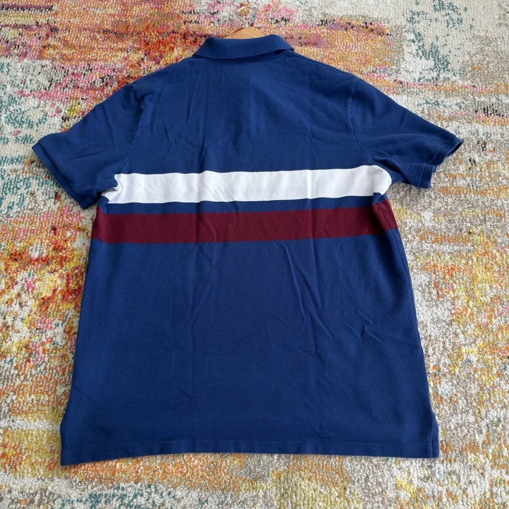 Polo Ralph Lauren Spellout Colorblock Polo Shirt Mens XL Blue